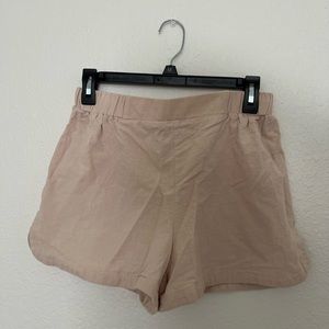 Shein tan beige paper bag cotton linen shorts matching set
